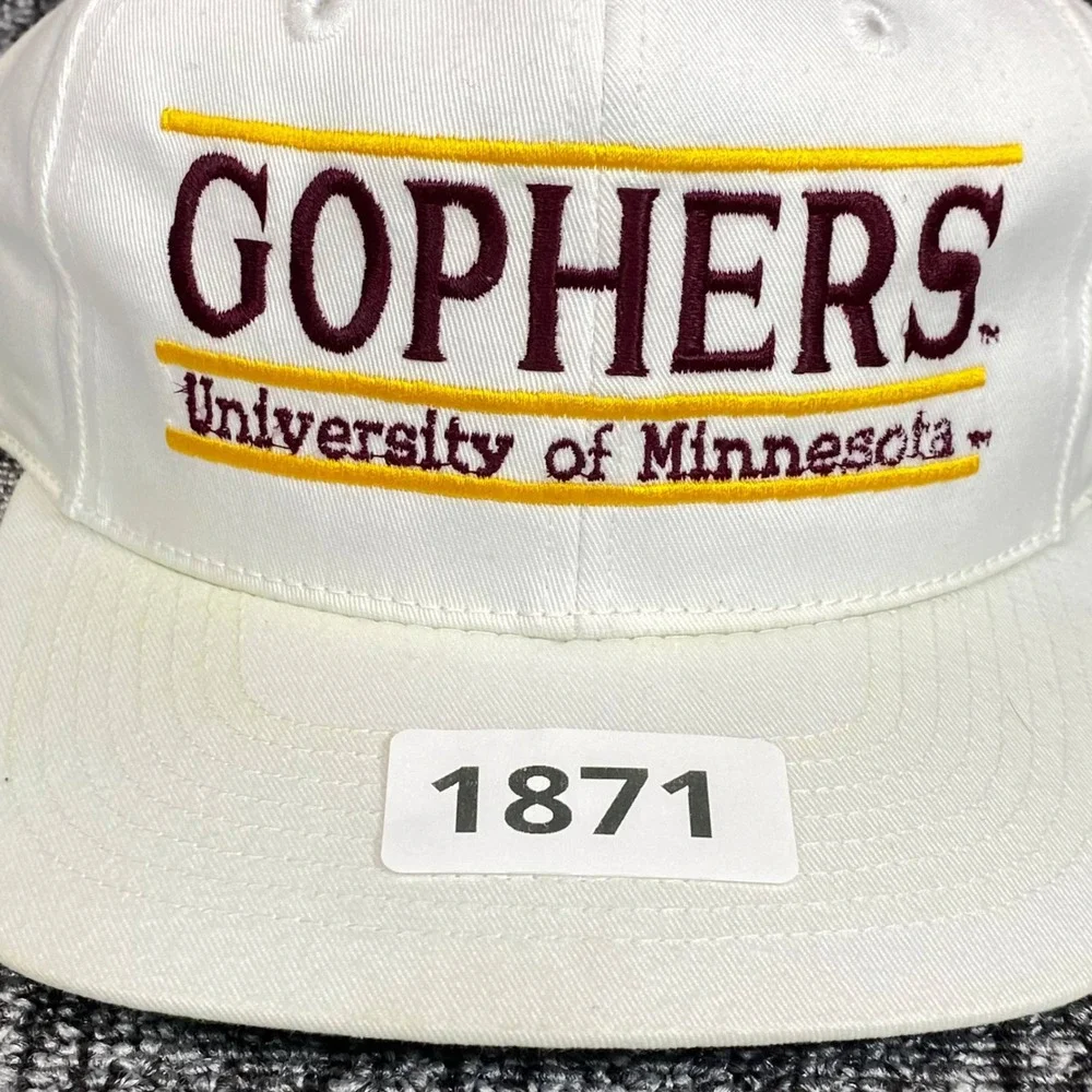 Vintage The Game Minnesota Golden Gophers The Bar Snapback Hat Cap Made Taiwan
